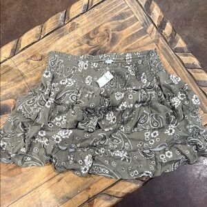 Aerie Gray and White Bubble Mini Skirt with Ruffled Tiers